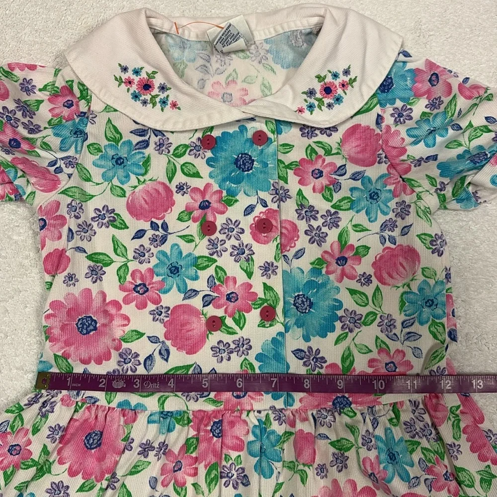 Vintage OshKosh B'gosh Floral Dress with Pink and Blue made in USA size 6